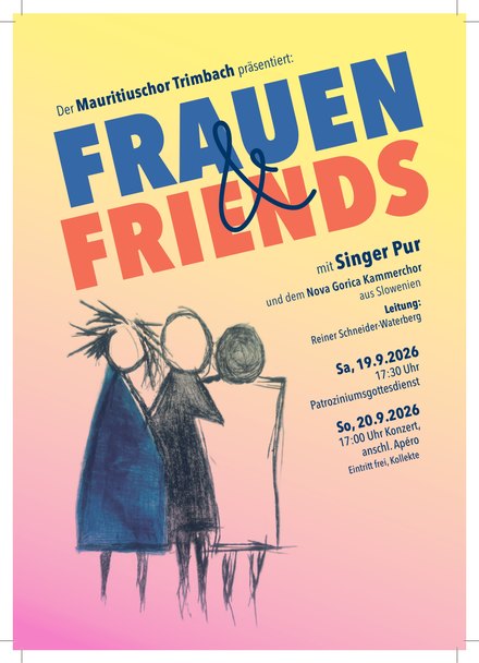 Konzertflyer «Frauen & Friends» des Mauritiuschors Trimbach, 19. und 20. September 2026